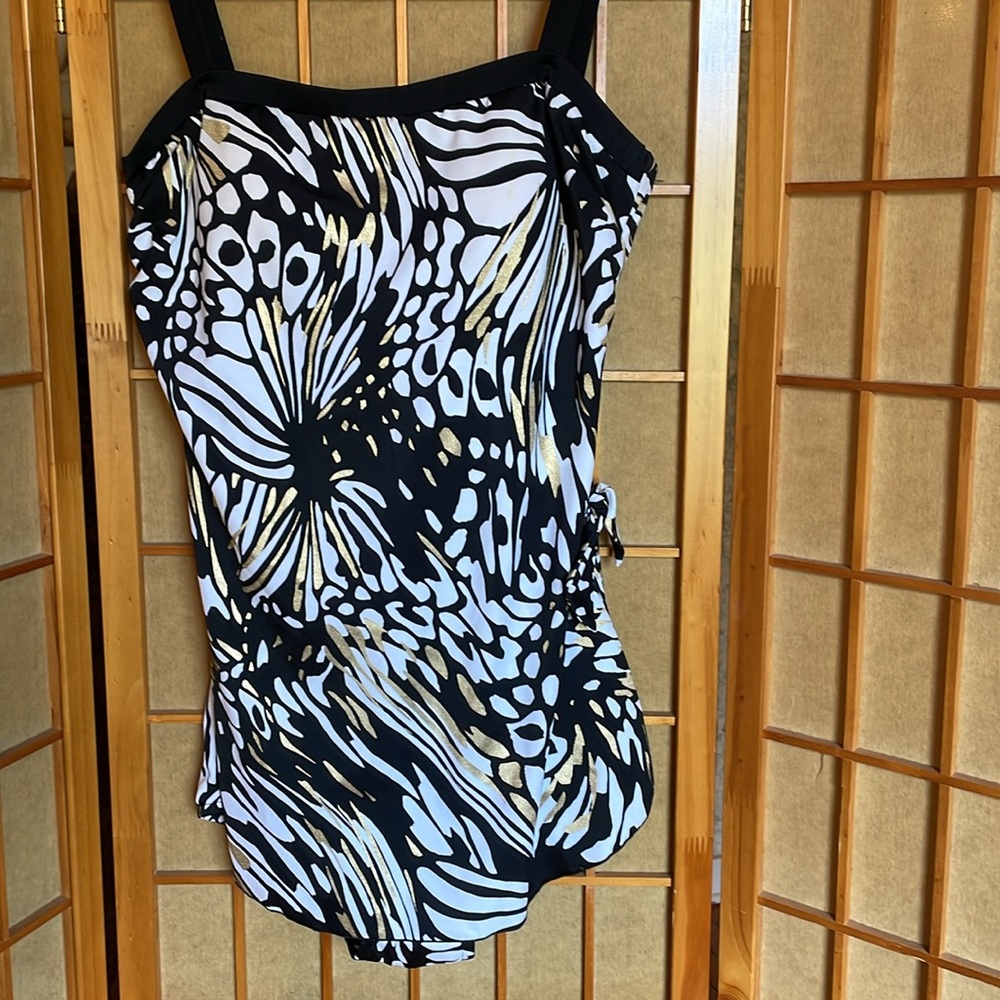 Maxine of Hollywood Swim Suit Sarong One Piece Bathing Suit - Picture 3 of 16